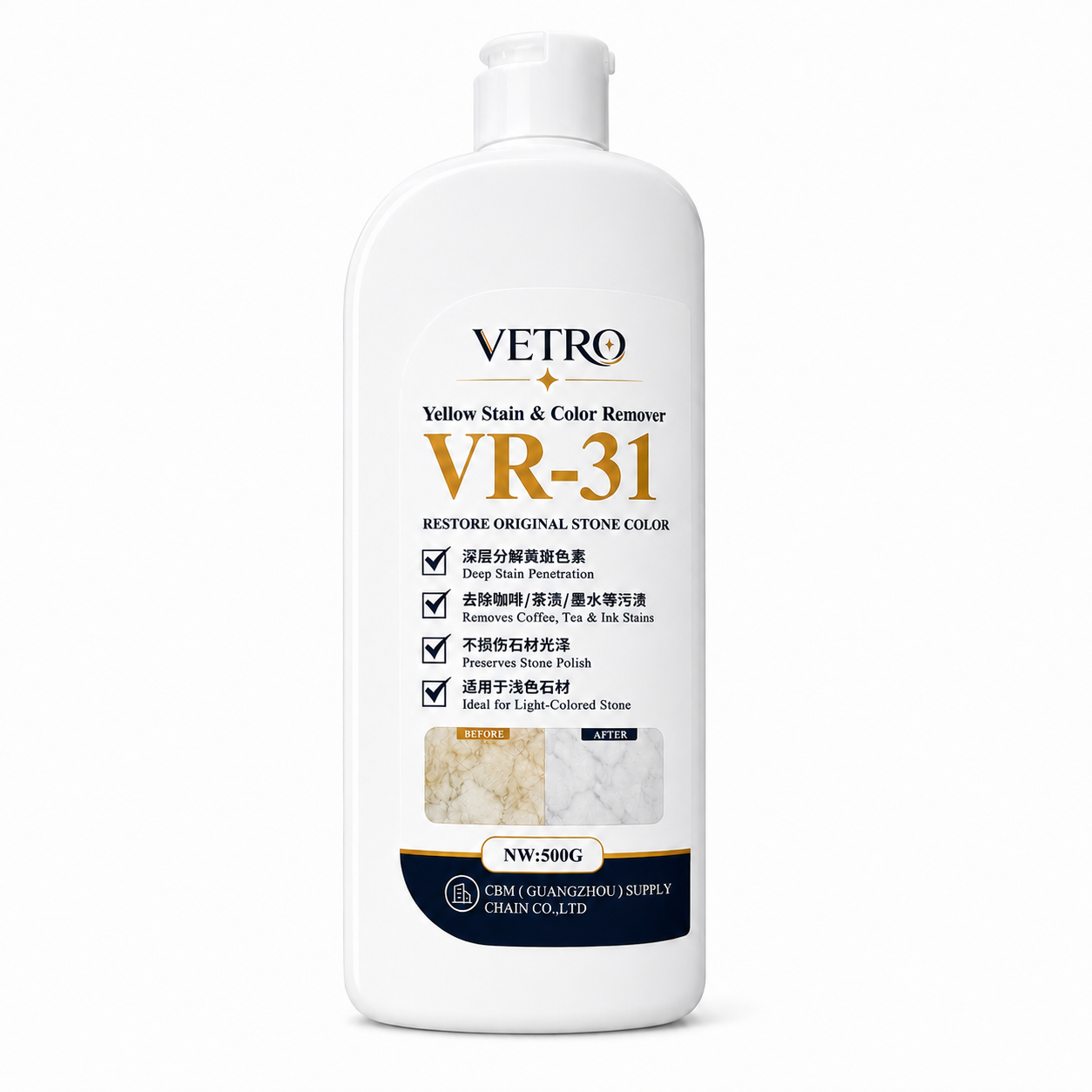 Yellow Stain and Color Remover VETRO VR-31